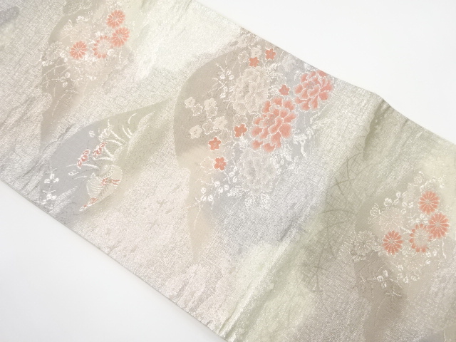 JAPANESE FUKURO OBI / WOVEN FLOWER & BIRD